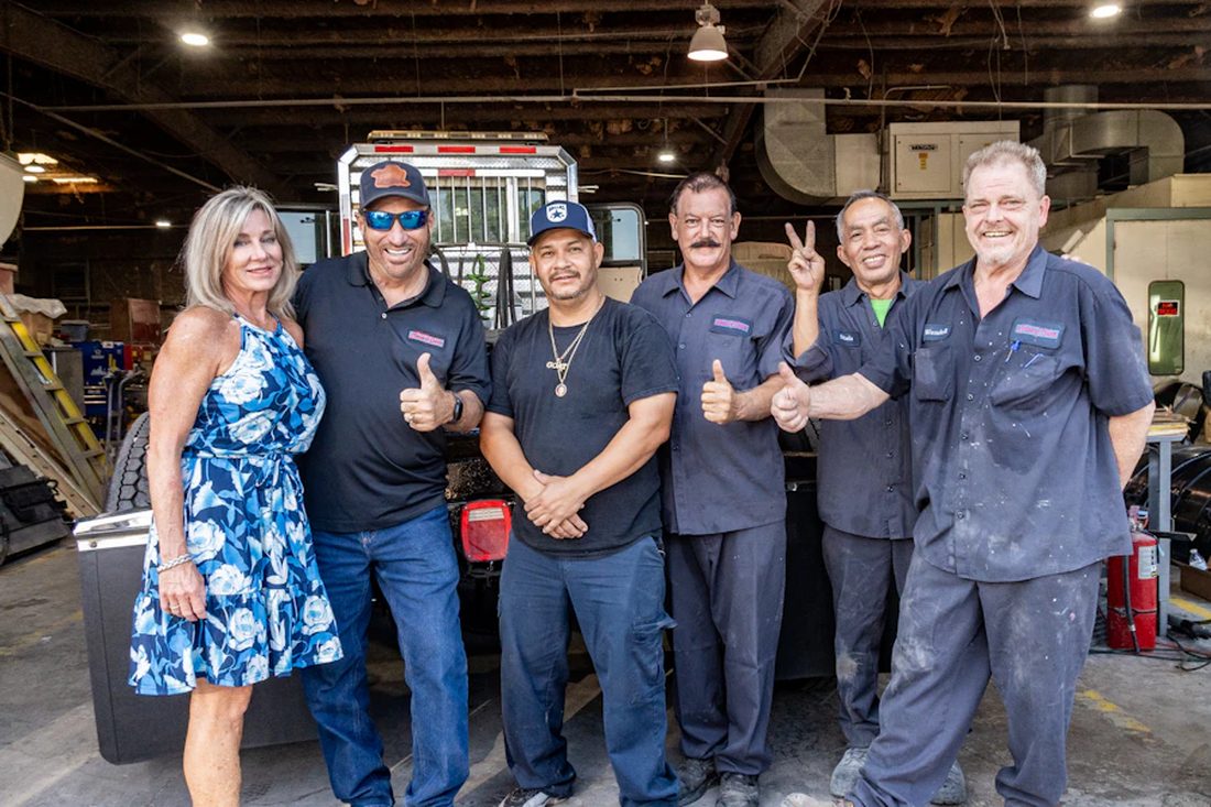 The House Of Colour crew in the Dallas shop bay